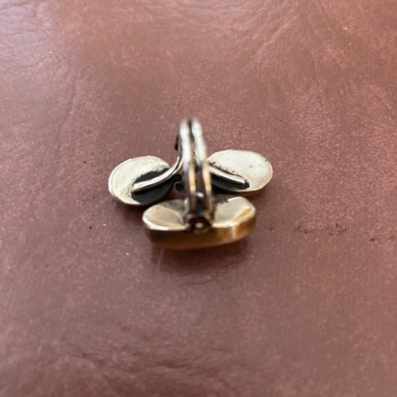 Silver elegant adjustable jewelry ring with several oval stones magnificent - Picture 10 of 13